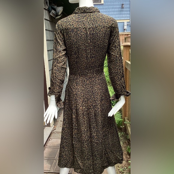Leopard Print Long Sleeve Dress Small - Picture 2 of 12